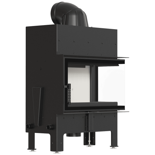 Kominek KRATKI FLOKI M prawy 10 kW Ø200 – Biały TERMOTEC
