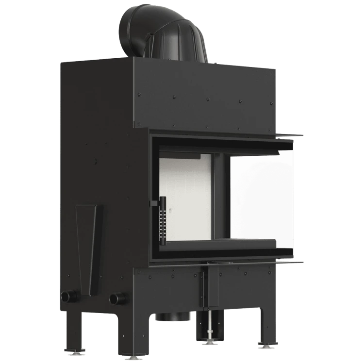 Kominek KRATKI FLOKI M prawy 10 kW Ø200 – Biały TERMOTEC