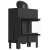 Kominek KRATKI FLOKI M prawy 10 kW Ø200 – Czarny TERMOTEC