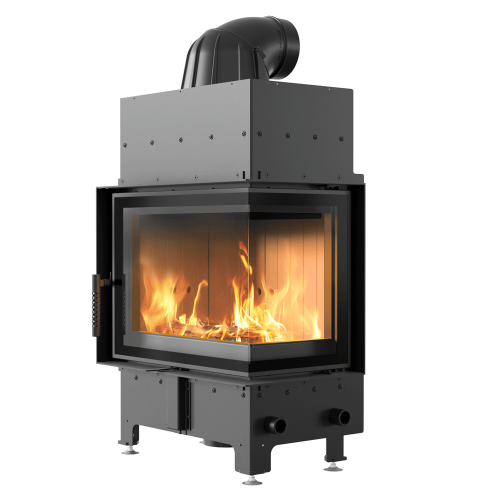 Kominek KRATKI FLOKI S prawy 8 kW Ø160 – Biały TERMOTEC
