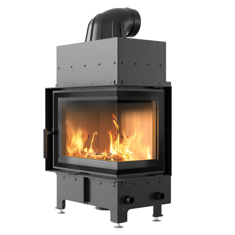 Kominek KRATKI FLOKI S prawy 8 kW Ø160 – Biały TERMOTEC