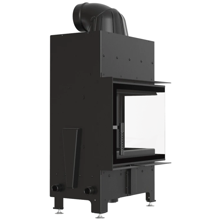Kominek KRATKI FLOKI S prawy 8 kW Ø160 – Czarny TERMOTEC