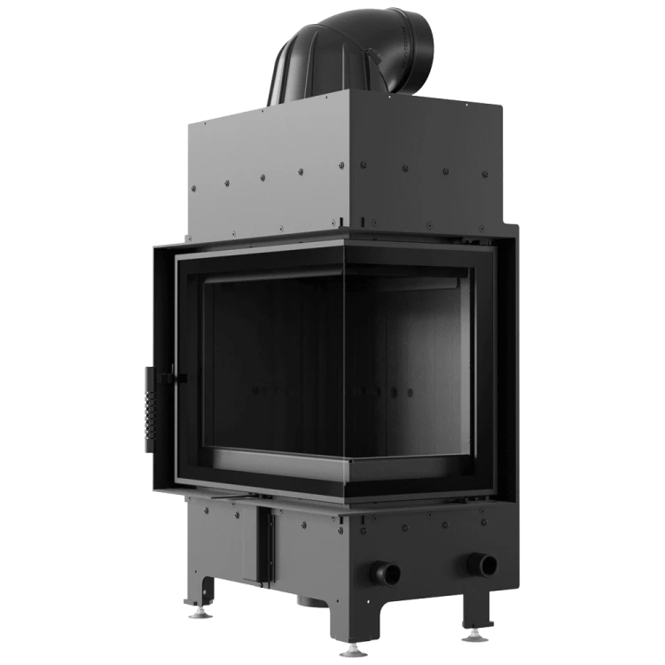Kominek KRATKI FLOKI S prawy 8 kW Ø160 – Czarny TERMOTEC – widok produktu 5