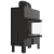 Kominek KRATKI FLOKI L prawy 12 kW Ø200 – Czarny TERMOTEC