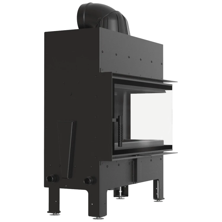 Kominek KRATKI FLOKI L prawy 12 kW Ø200 – Czarny TERMOTEC