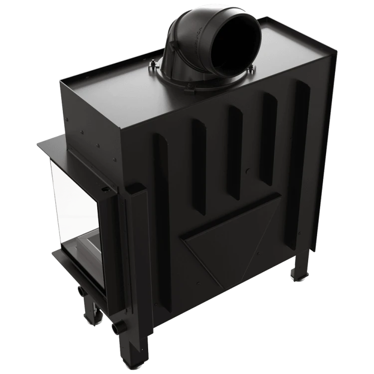 Kominek KRATKI FLOKI L prawy 12 kW Ø200 – Czarny TERMOTEC – widok produktu 3